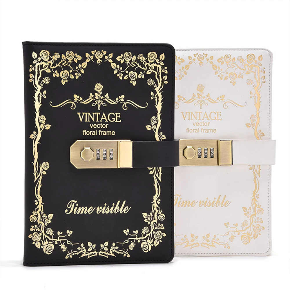 Creative Hard Cover Password Lock Notebook A5/B6 Diary Notebook Students Secretly Keep Notebook Diary Hand Ledger Stationery