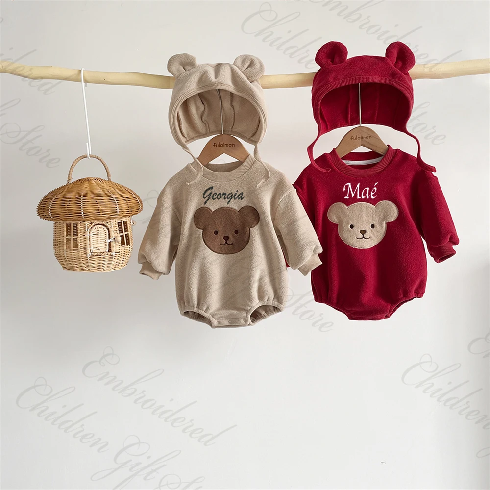 Детский комбинезон с вышивкой и круглым вырезом на осень/зиму