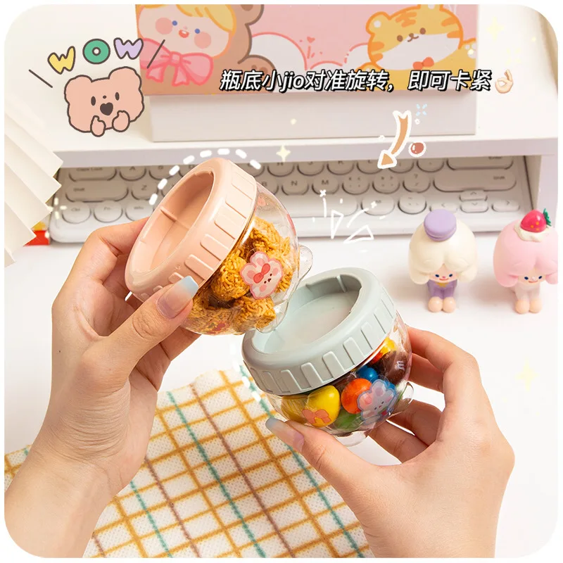 

Ins Food Grade Plastic Transparent Sealed Jars Cans Melon Seed Nuts Grain Bowls Candy Snack Dry Fruit Storage Boxes Container