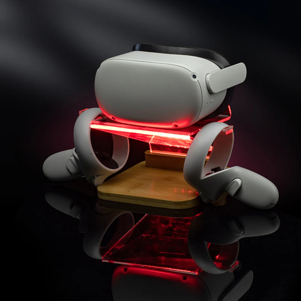 

Portable RGB LED VR Support Stand for 2 Headset Helmet Display Holder Storage Mount Station VR Accessories