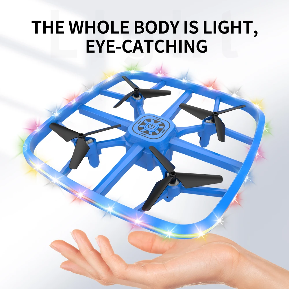 Enlarge Intelligent Fixed Height Dazzling Lighting Drone Obstacle Avoidance Remote Control Aircraft Adult Parent-child Game Aircraft