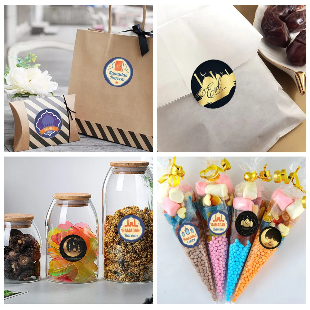 90 шт. наклейки для Ид Мубарака луна звезда мечеть узор праздничные исламские