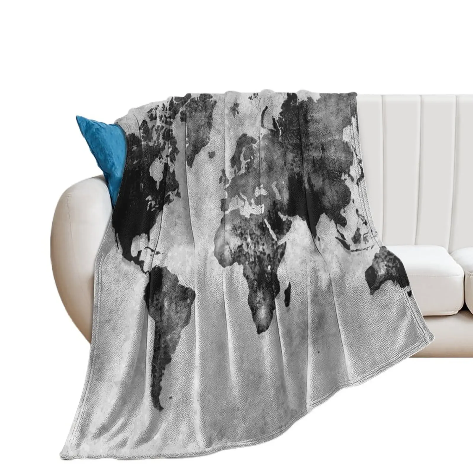 Черно-белая карта # плед мира рождественские подарки квилт для софы