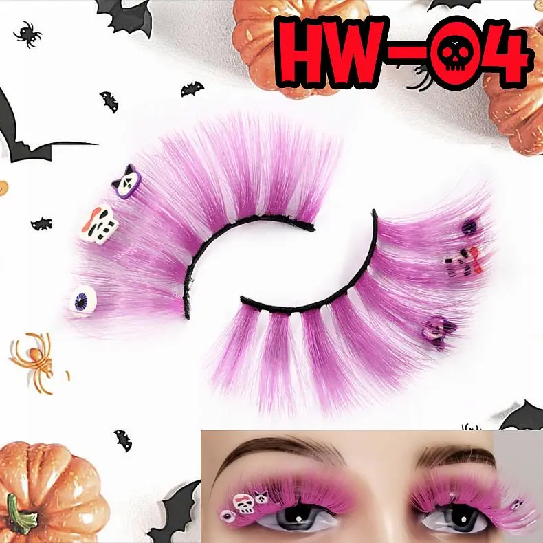 Eyelash With Ghost/pumpkin/coffin/alien Cosplay Halloween