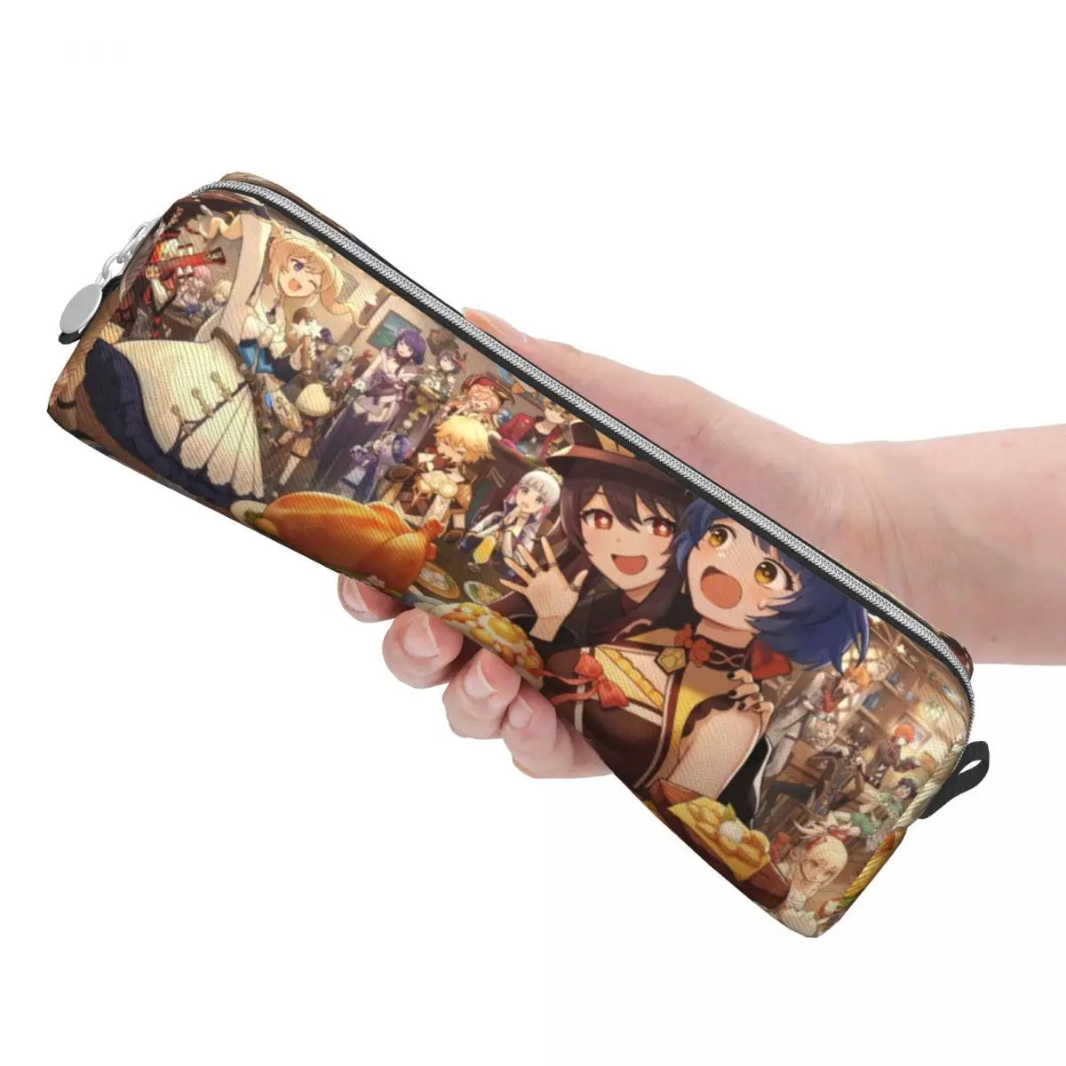 Милые ударопрочные аниме пеналы Genshin милые девушки Zhongli фотобокс для девочек