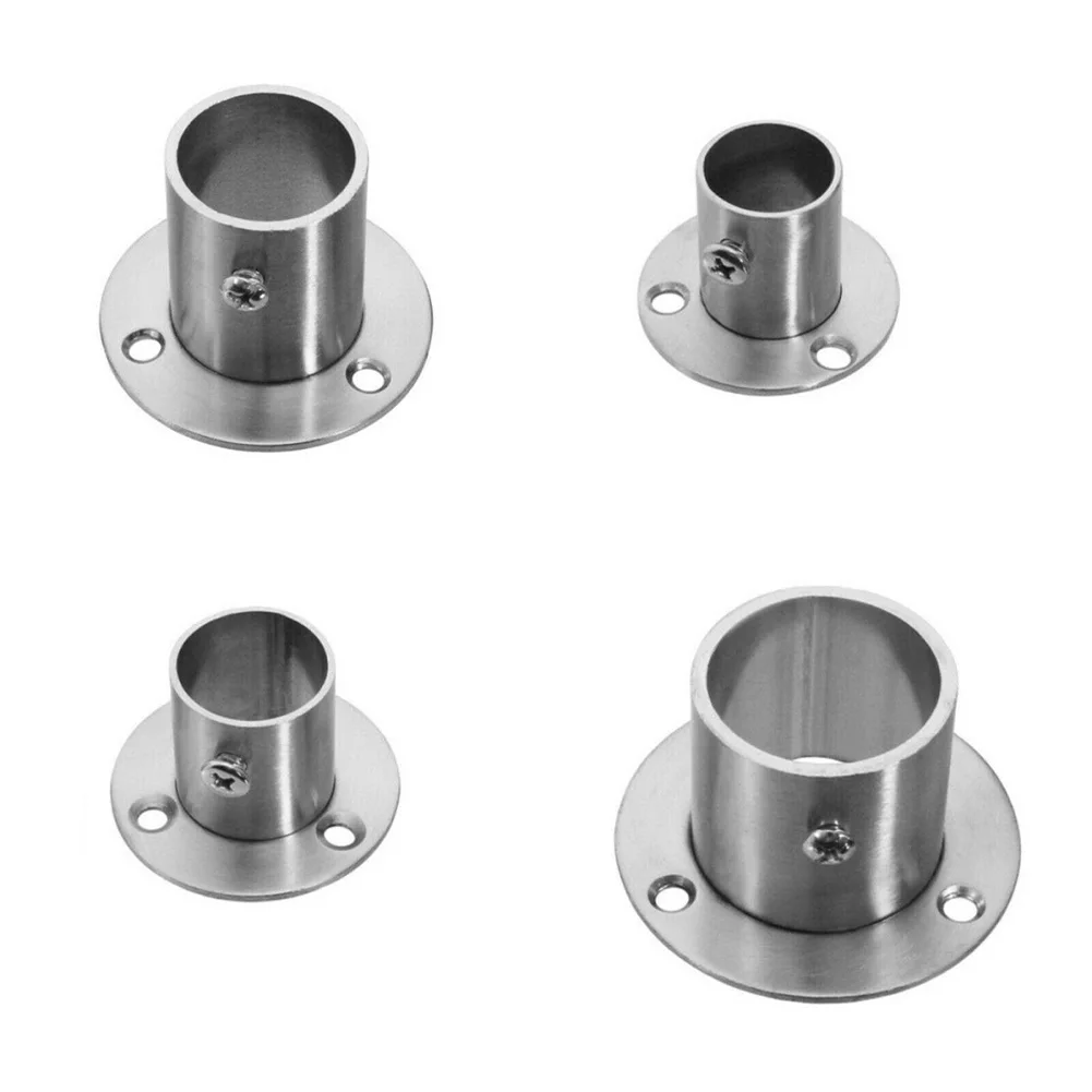 

Polished Thicken Stainless Steel Flange Connection Wall Anchor Wall Flange For Wardrobe Hanging Rail Rod Pole Socket End Holder