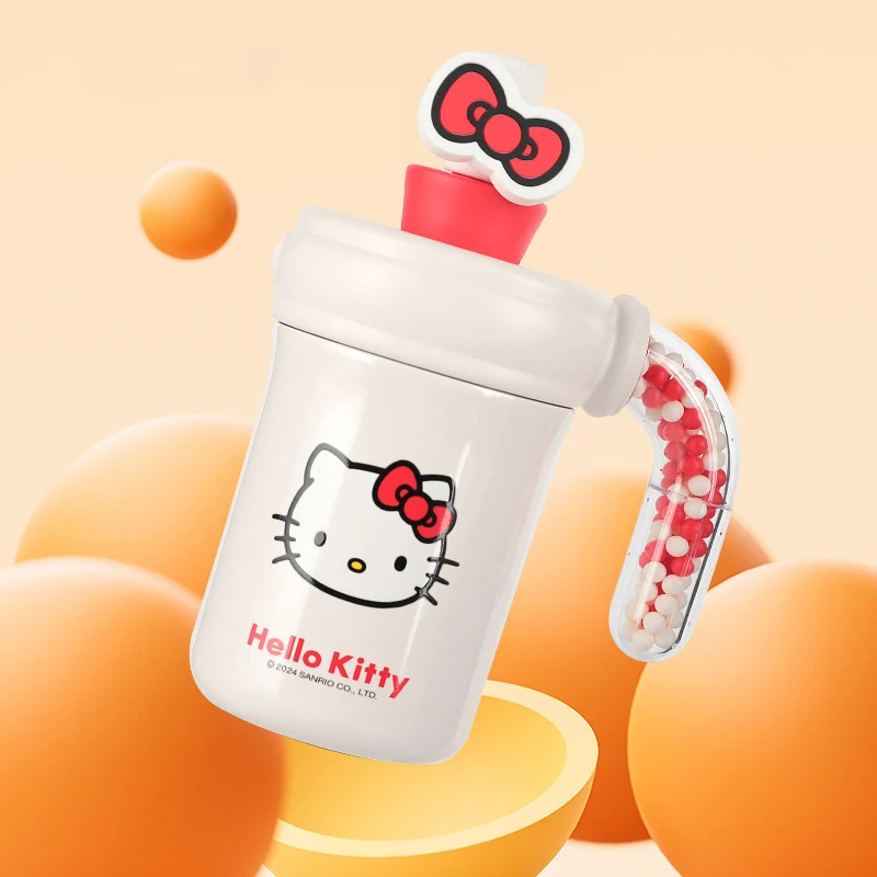 Hellokitty 400 мл стакан с ручкой Изолированная чашка из нержавеющей стали крышкой и