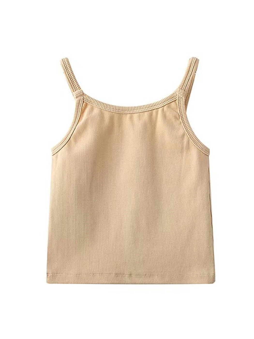 Укороченный топ в рубчик с Вышивкой Букв женский летний сексуальный бежевый