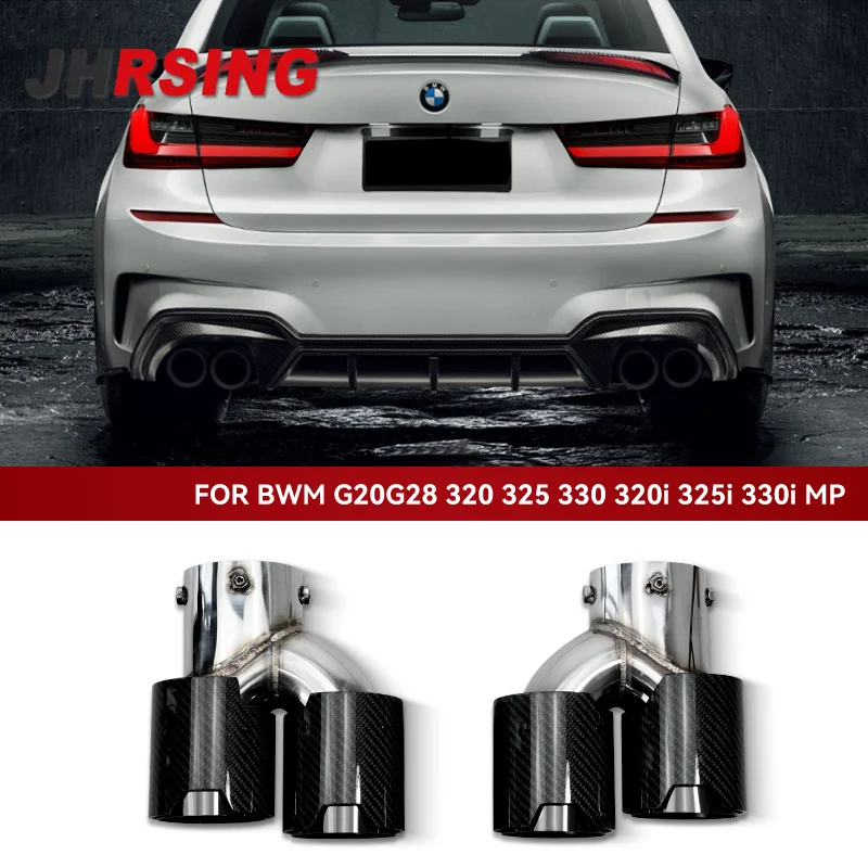 

2Pcs/1Set Exhaust Tips for BMW G20 G21 G22 G23 G26 G28 G42 M240i M330i M340i M440i M Sport Carbon Fiber Muffler Pipe Tailpipe