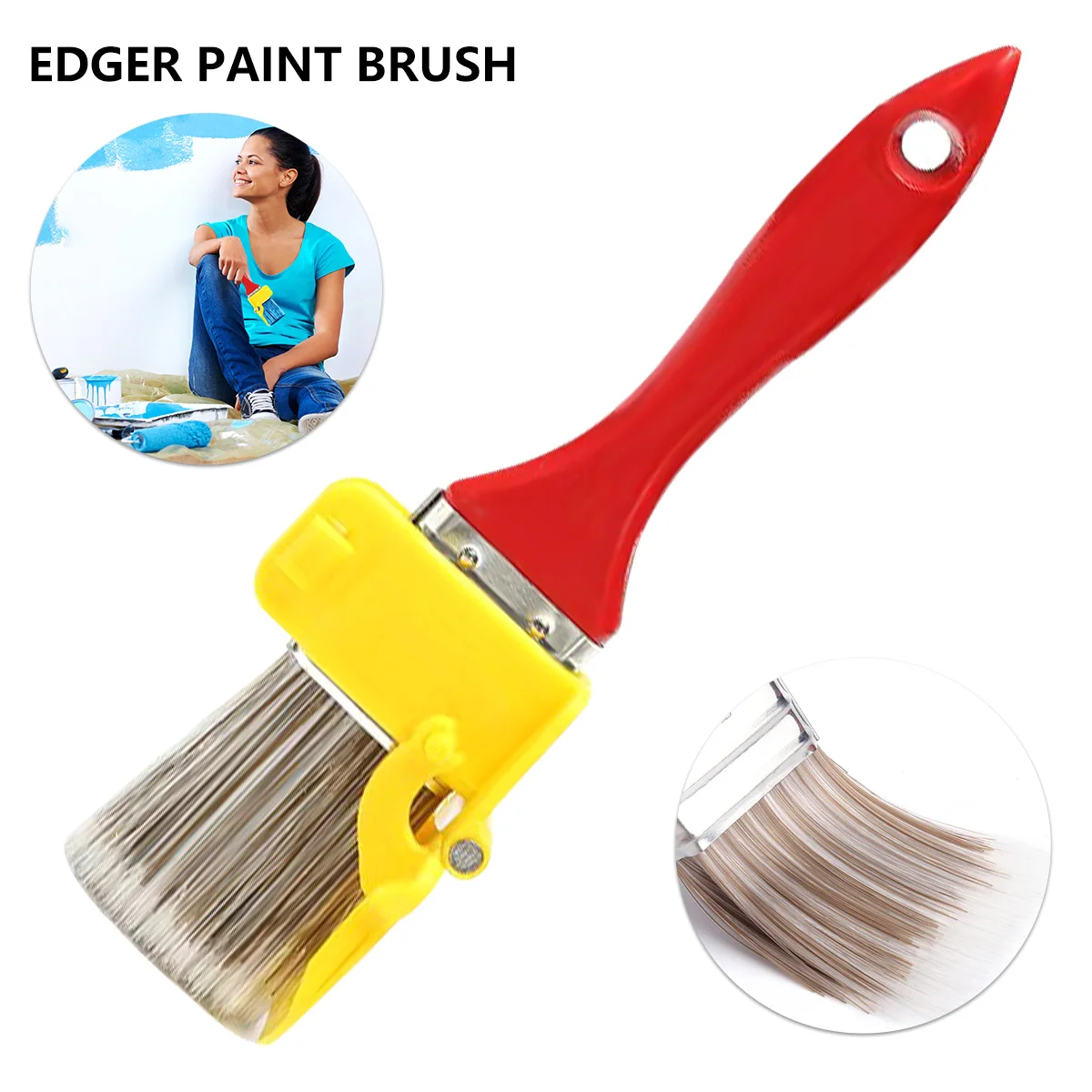 

NewEdger Paint Brush Professional Paint Brush with Wood Handle Portable Wall Painting Tool Color Separator Clean Cut Paint Edger