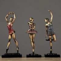 handicraft decorative retro creative ballet dancer girl resin figurine statues pieces model decoration sculpture