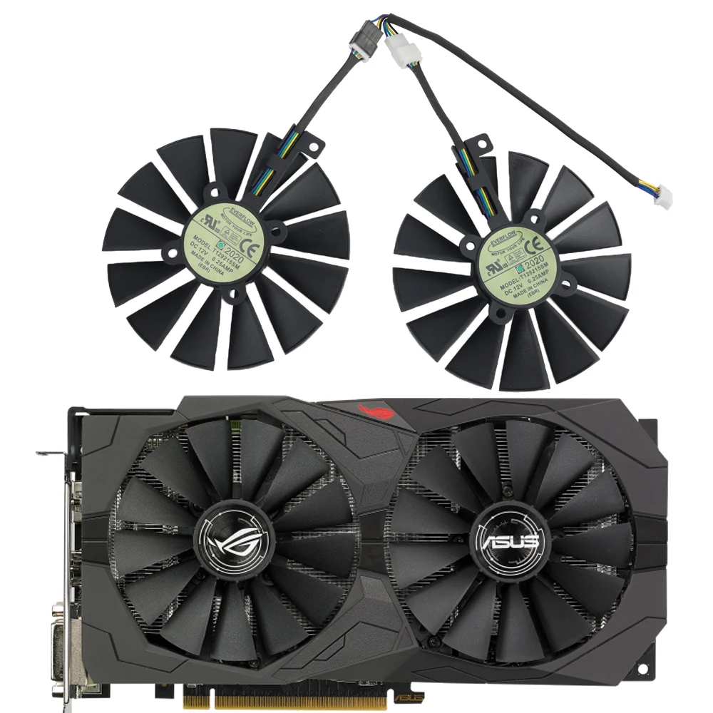 Охлаждающий вентилятор для игровой видеокарты T129215SM 95 мм охлаждающий ASUS STRIX RX 470 580