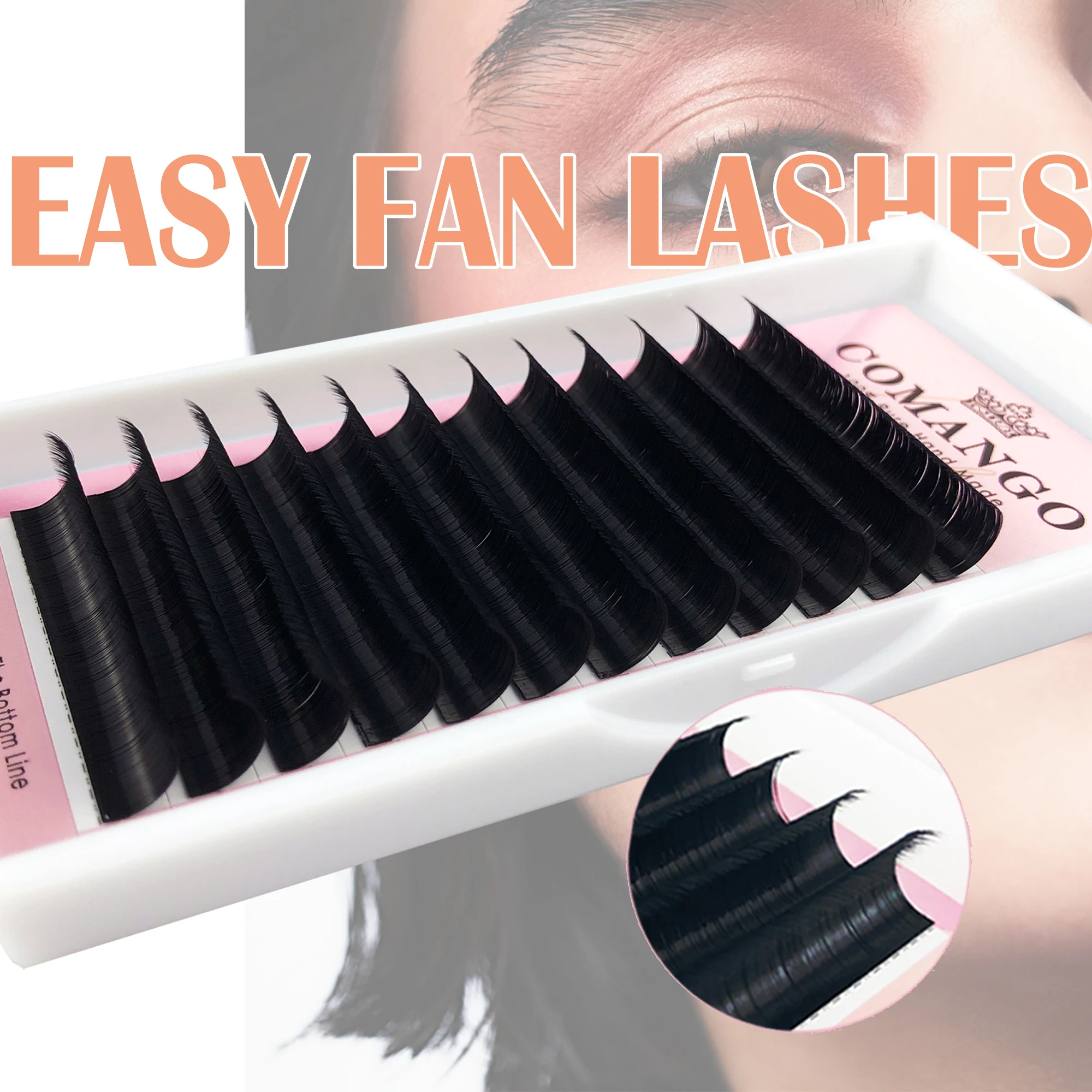 

CoMango Easy Fan Volume Lashes Bulk Self Fanning Lash Extensions Blooming Eyelash Extension Supplies