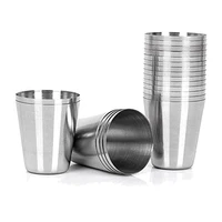 15 pcs stainless steel shot glasses drinking vessel30ml1oz camping travel coffee tea cupfor whiskey tequila liquor