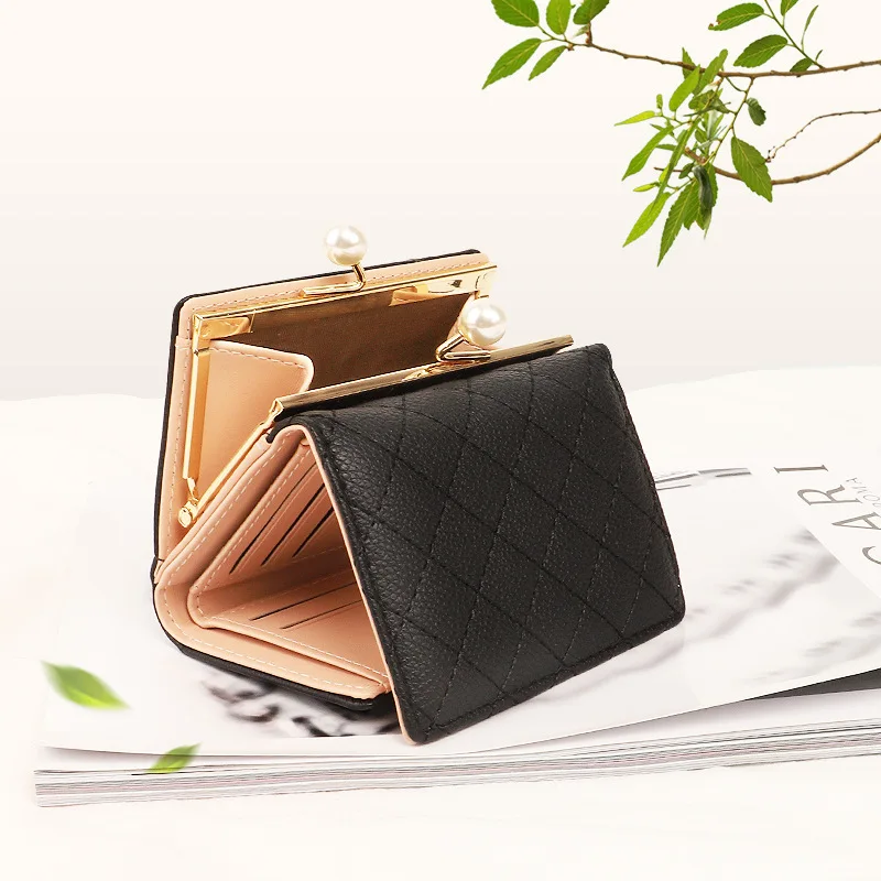 Luxury Designer Women Three Fold Wallets Fashion Leather Top Quality Card Holder Classic Female Coin Purse New Wallet for Women