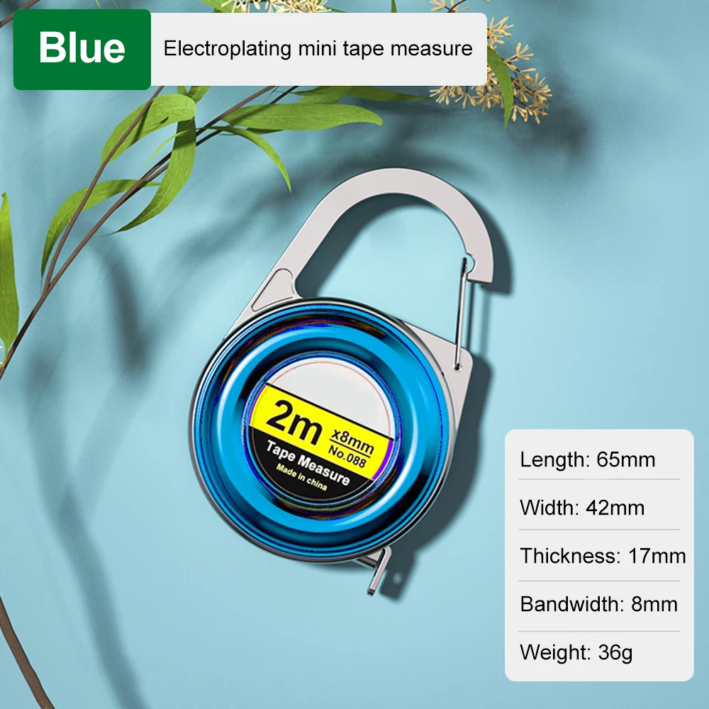 

Мини-брелок-рулетка 2 м, стальная рулетка, нежная маленькая стальная линейка, многофункциональная стальная рулетка, подарочная линейка ﻿