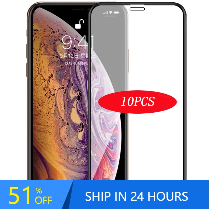 10 шт. Защитная пленка для экрана iphone11Pro Max iphone 11 x Xs xr xsmax закаленное стекло на 6 6s 7 8