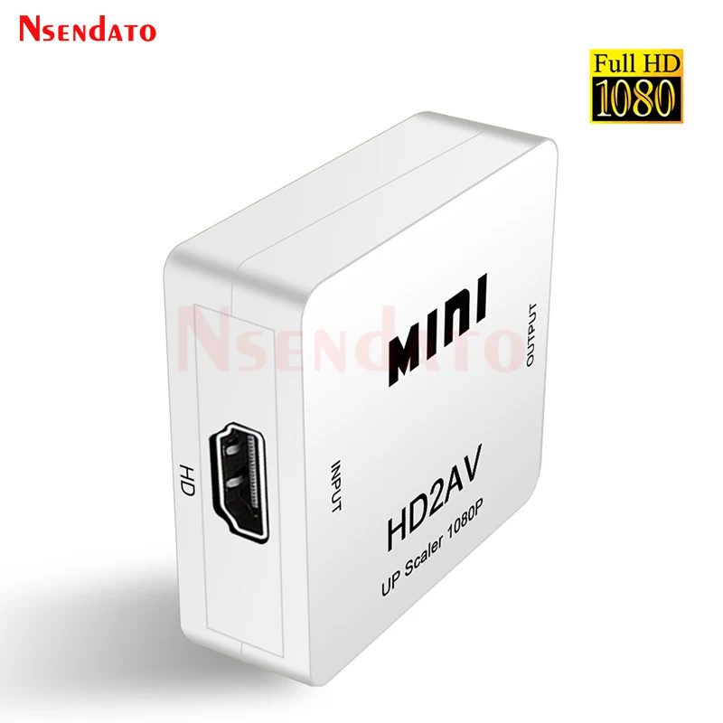 Фото HDMI2AV Видеоконвертер HDMI в RCA (AV/CVSB L/R) 1080P 60Гц HD-видеоприставка для NTSC PAL HDMI-AV с функцией масштабирования и переключения №1