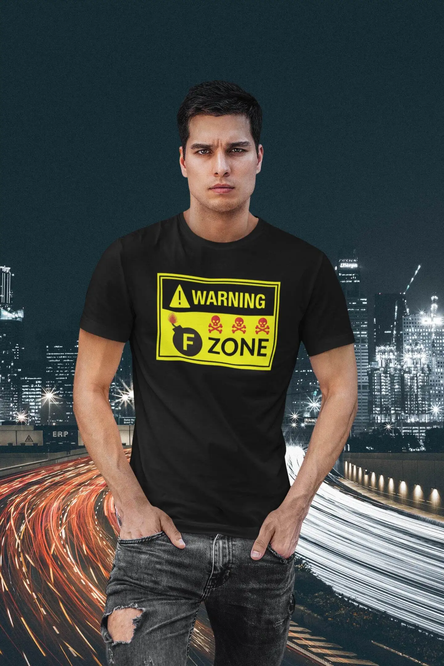 Предупреждение F Bomb Zone футболка Джерси