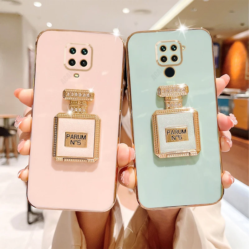 

Note9s Perfume Mirror Holder Plating Case On For Xiaomi Redmi Note 9 Pro Max 9s 9pro 9a 9c 9t Soft Silicone Stand Cover Redmi9 C