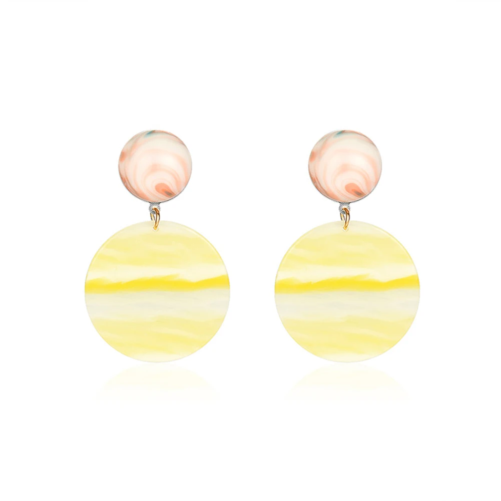 

Gradient Color Circle Earrings Lightweight Stud Earrings For Women Party Wedding