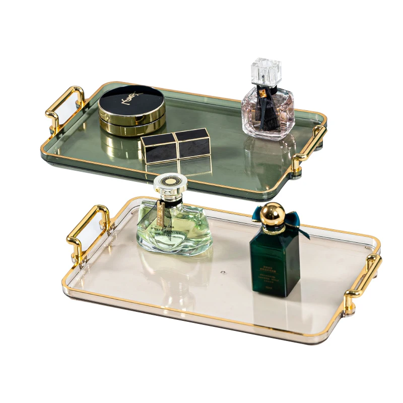 Роскошный поднос для хранения с золотой ручкой бытовой чая десертов фруктов