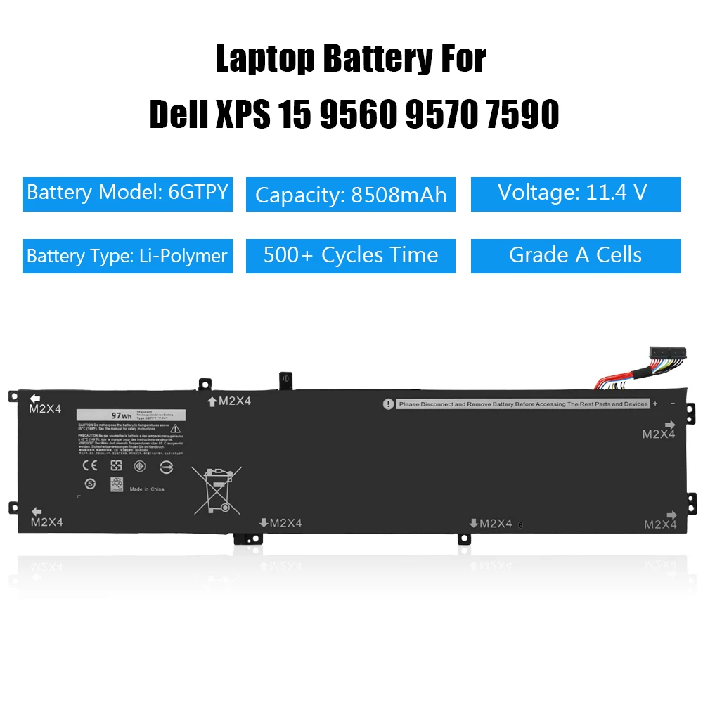 LISCN 11 4 V 97Wh 6gtpy Аккумулятор для ноутбука Dell XPS 15 9560 9570 9550 7590 5510 Precision 5520 5530 Vostro 7500 GPM03