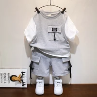 trendy childrens clothing boy summer clothing 2022 new summer children handsome baby summer short sleeve clothes suit