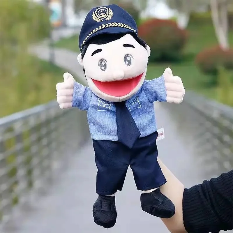 

Family Hand Puppets Boy Girl Worker Policemen Performances for Toddler Early Learning Plush Puppet Toy Gift