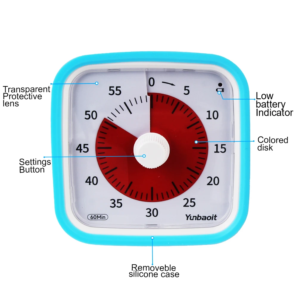 Визуальный Таймер С Подсветкой Бесшумный Режим Ночной Панелью Защитная Крышка