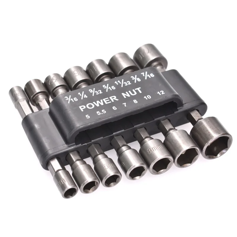 

9/14pcs 5-13mm Hexagon Nut Driver Drill Bit Socket Screwdriver Wrench Set Drill Bit Adapter for Electric Screwdriver Handle Tool