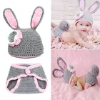 Вязаный костюм для новорожденных, шапочка и штаны, 2 шт.компл.