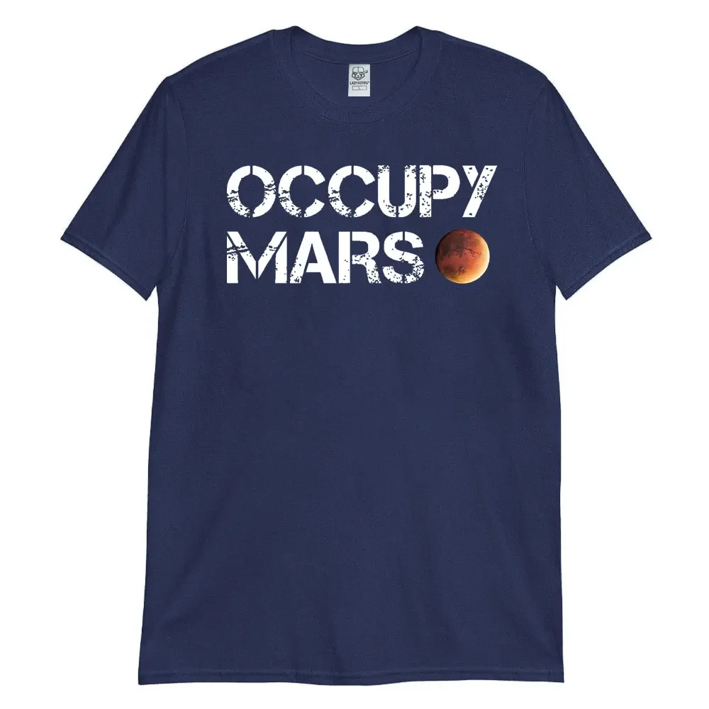 Фото Футболка Occupy Mars Astronomy Space Explorer Rocket Science OCCUPY MARS As Worn By Elon Musk Забавная футболка Илон Марс Рубашка №4