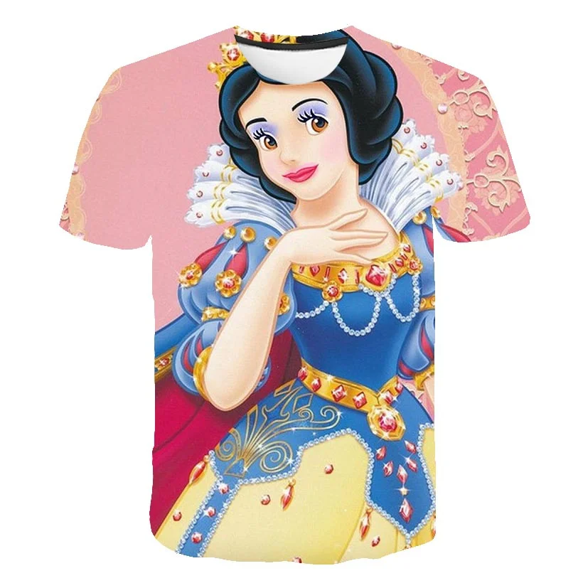 

Детские белоснежные футболки, летняя модная одежда для девочек, детские футболки с мультяшным рисунком, детская одежда с коротким рукавом, ...