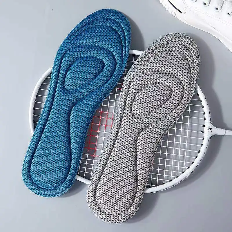 4pcs 5D Memory Foam Orthopedic Insoles For Shoes Antibacterial Deodorization Sweat Absorption Insert Sport Shoes Running Pads