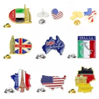germany italy national flag cartoon metal brooch famous symbol building badge bag clothing decorative pins jewelry accessories