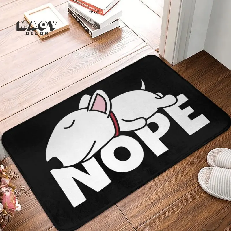 

Nope Bull Terrier Dog Rug Entrance Floor Door Mats Indoor Cartoon Animal Pattern Kitchen Bathroom Doormat Living Room Carpet