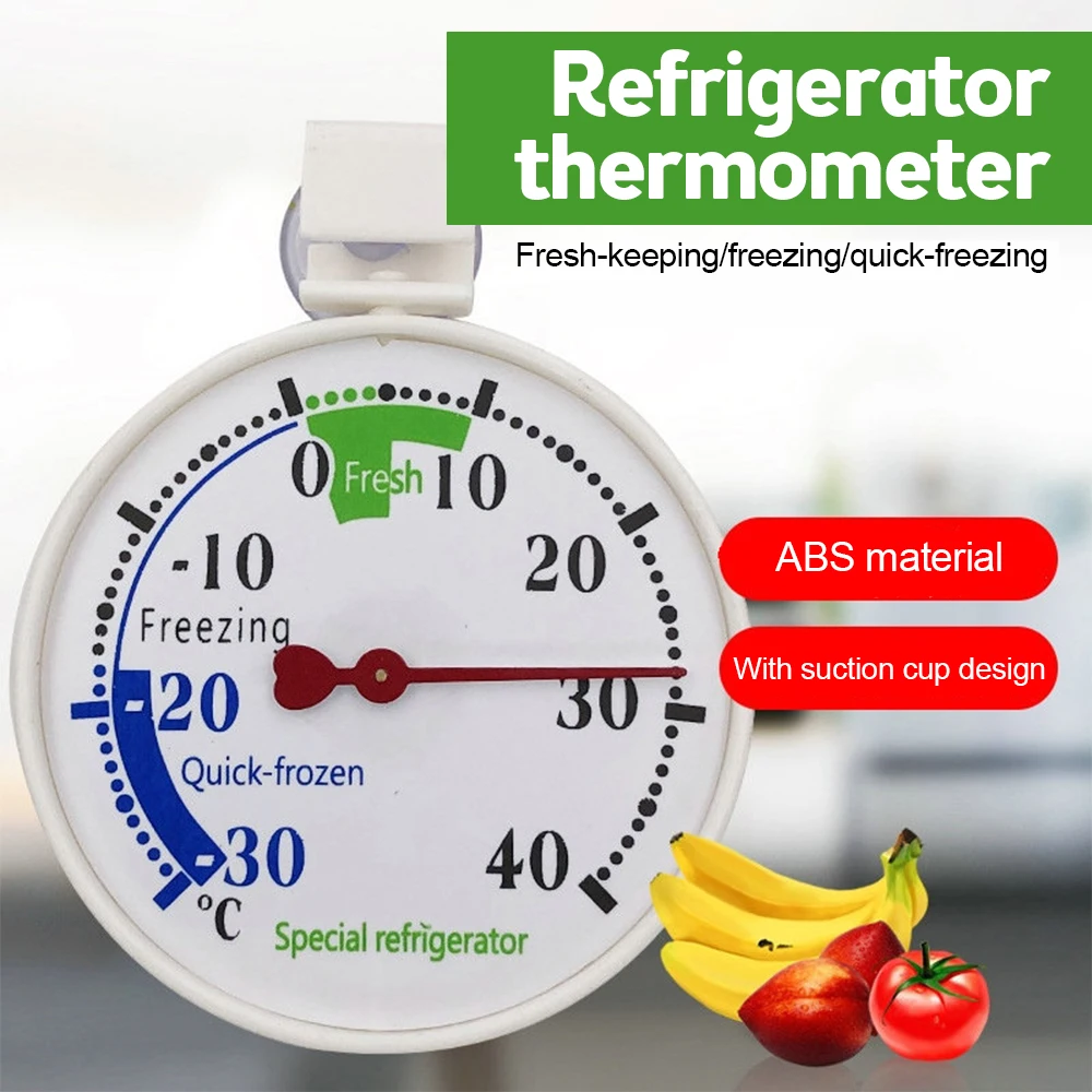 

Use Thin Fridge Refrigeration Thermometer Gauge Measurement Tools Circular Thermometer Refrigerator Freezer Thermometer -30-40℃