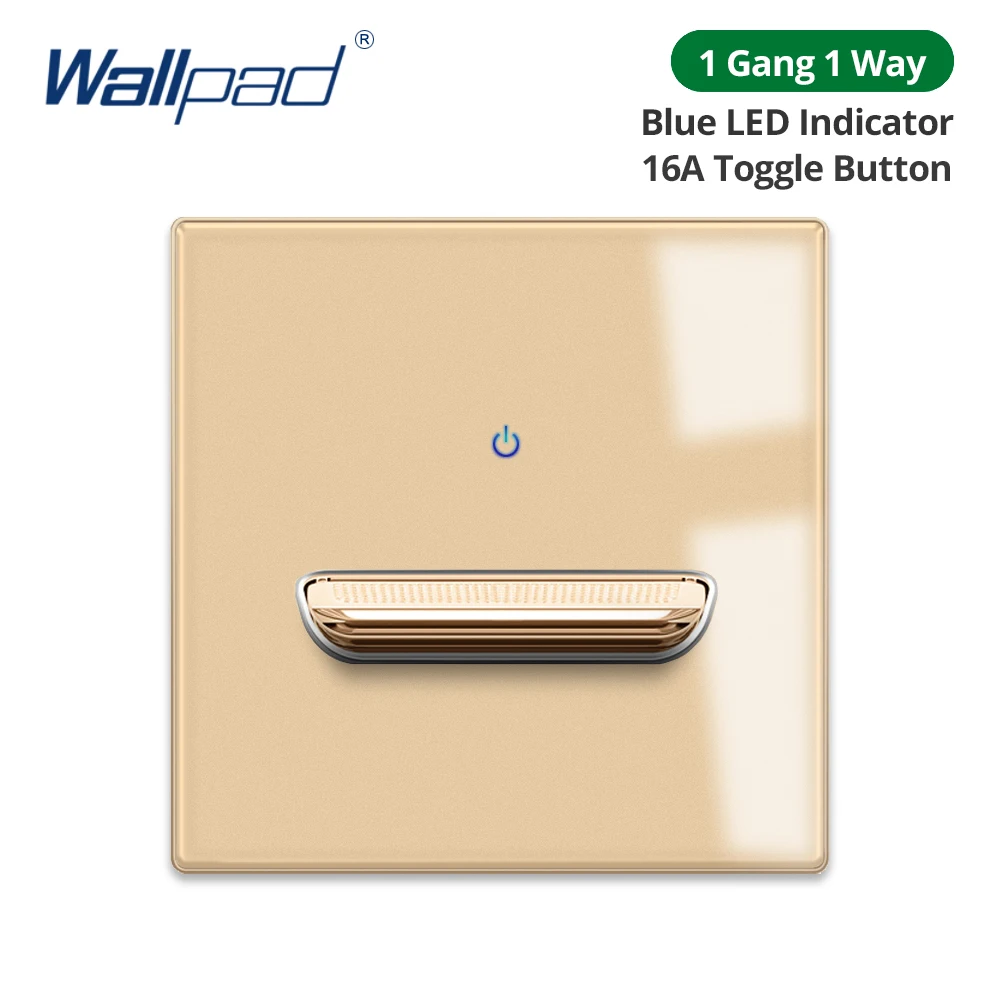 

Настенный выключатель Wallpad с золотой стеклянной панелью