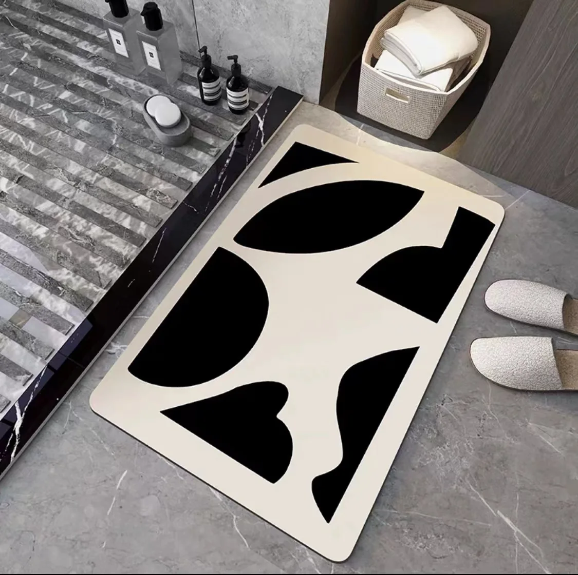 

Creative Geometry 3D Visual Doormat Soft Diatom Mud Floor Mat Bathroom Toilet Water Absorbent Non Slip Mat Home Decor 02