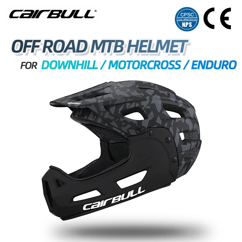 

2022 New Cairbull Cycling Helmet Full Face Off-Road BMX DH Enduro Casco Bicicleta Hombre Mtb Adult Detachable 자전거 헬멧 M-L 54-61cm