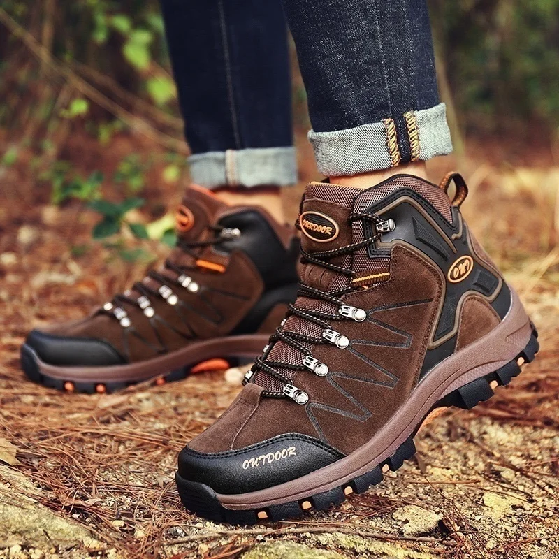 New Men's Outdoor Hiking Shoes Safety Shoes Work Shoes Resistance To Bump Steel Toe Breathable Work Boots Hiking Climbing Shoes