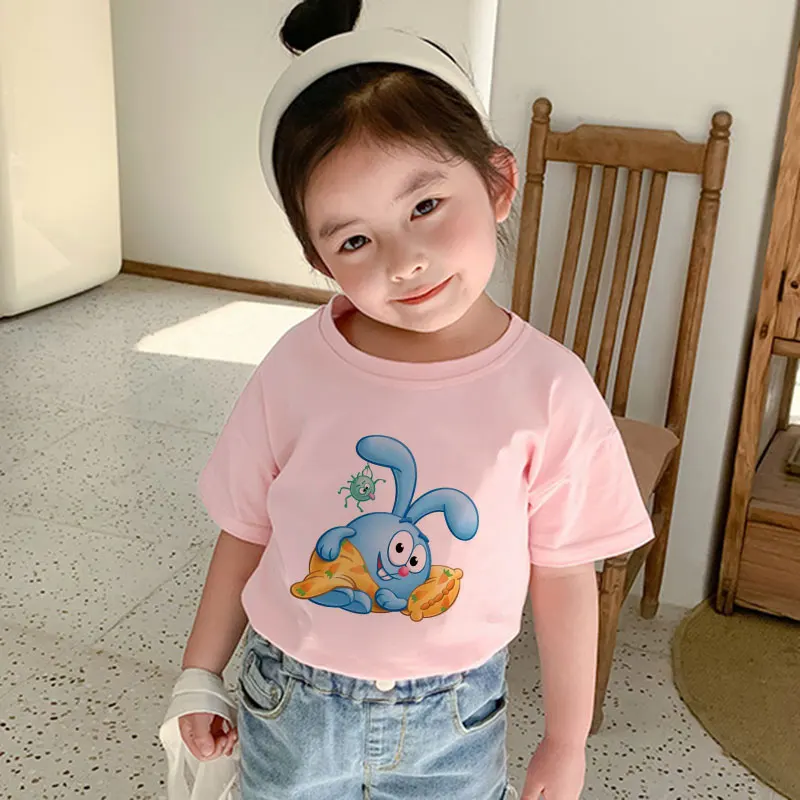 

Short Sleeve Funny Anime Smeshariki 2022 new Tshirt Kawaii Cartoon T Shirt For Kids Summer Top Tees Boys Girls Children Clothing