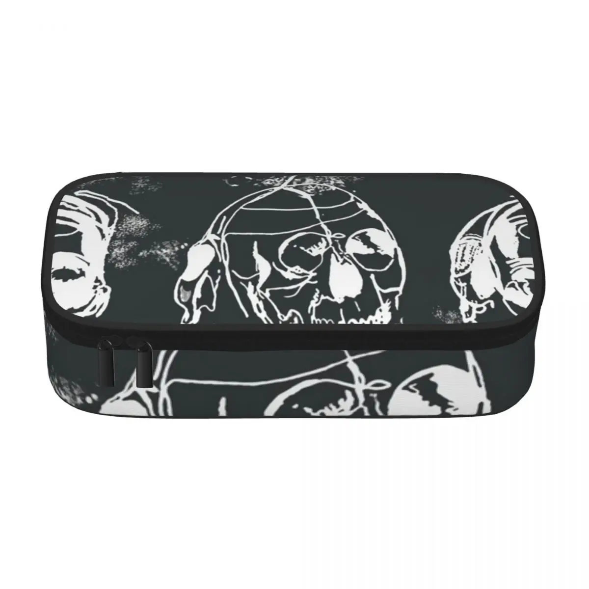 Types Of Skull Pencil Case Abstract Skulls Pop Art Back to School Large Zipper Pencil Box Teenager Fashion Pen Pouch