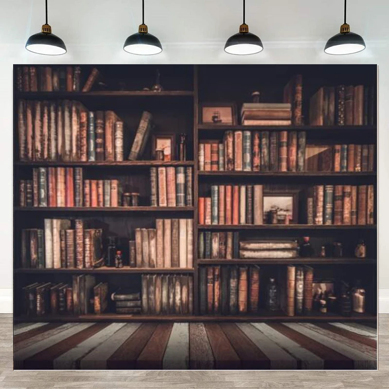 

Фон для фотосъемки с изображением старых книг на винтажной книжной полке библиотеке Ретро книжный фон Плакат для детей мальчиков девочек в...