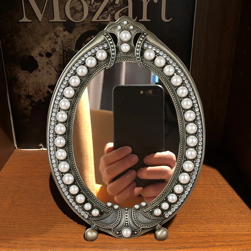 Портативные европейские зеркала в стиле ретро женские художественные винтажные