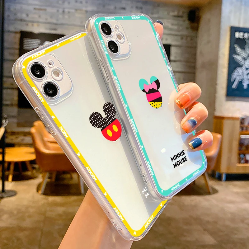 

Bandai Luxury Mickey Mouse Phone Case For iPhone 13 12 11 6 6s 7 8 Plus X XR 11Pro XS Max Transparent Soft TPU Silicone Cover