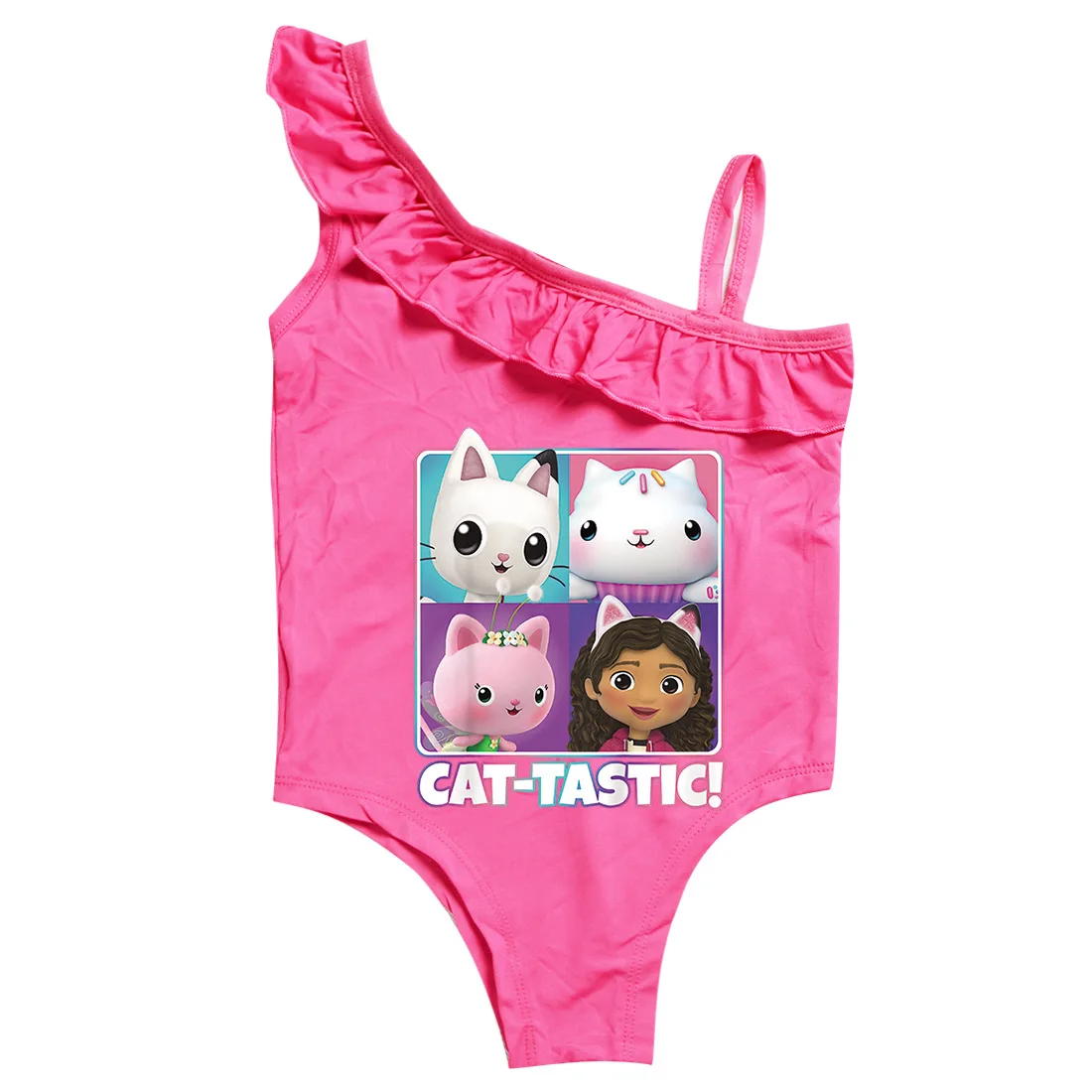 Cute Gabby Cats Swimwear Kids Beach Wear One Piece Sleeveless Swimming Outfits Toddler Baby Girls Cartoon Swimsuit Bathing Suits