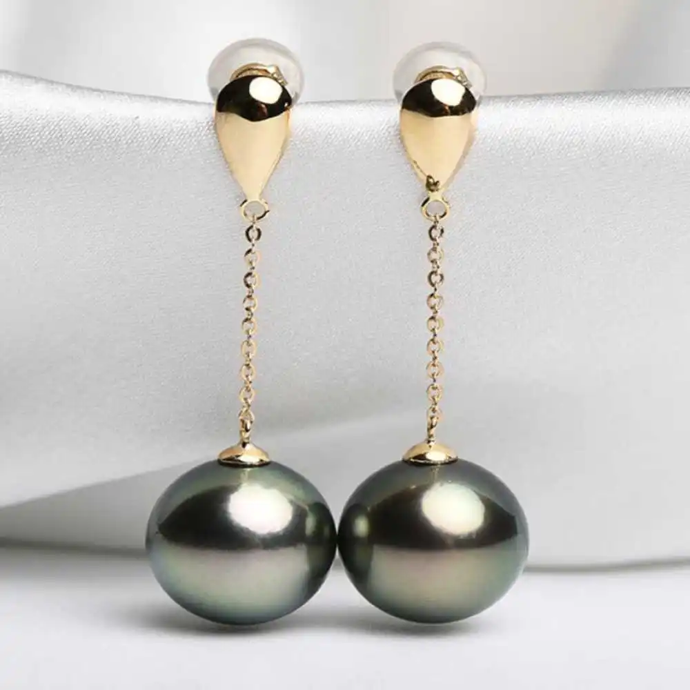 

Fashion 16MM Peacock Blue Shell Pearl Earrings 18K Holiday gifts Jewelry Halloween Christmas Gift Easter Women