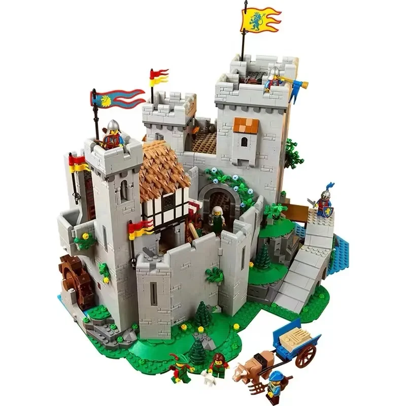 

New 2023 10305 Lion King Knights Medieval Castle Model Building Blocks Assembly Bricks Set Toys For Children Gift Christmas